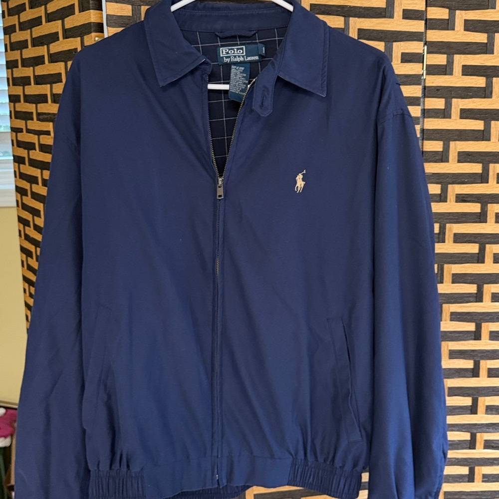 Polo by Ralph Lauren Men's Blue Windbreaker lined jacket